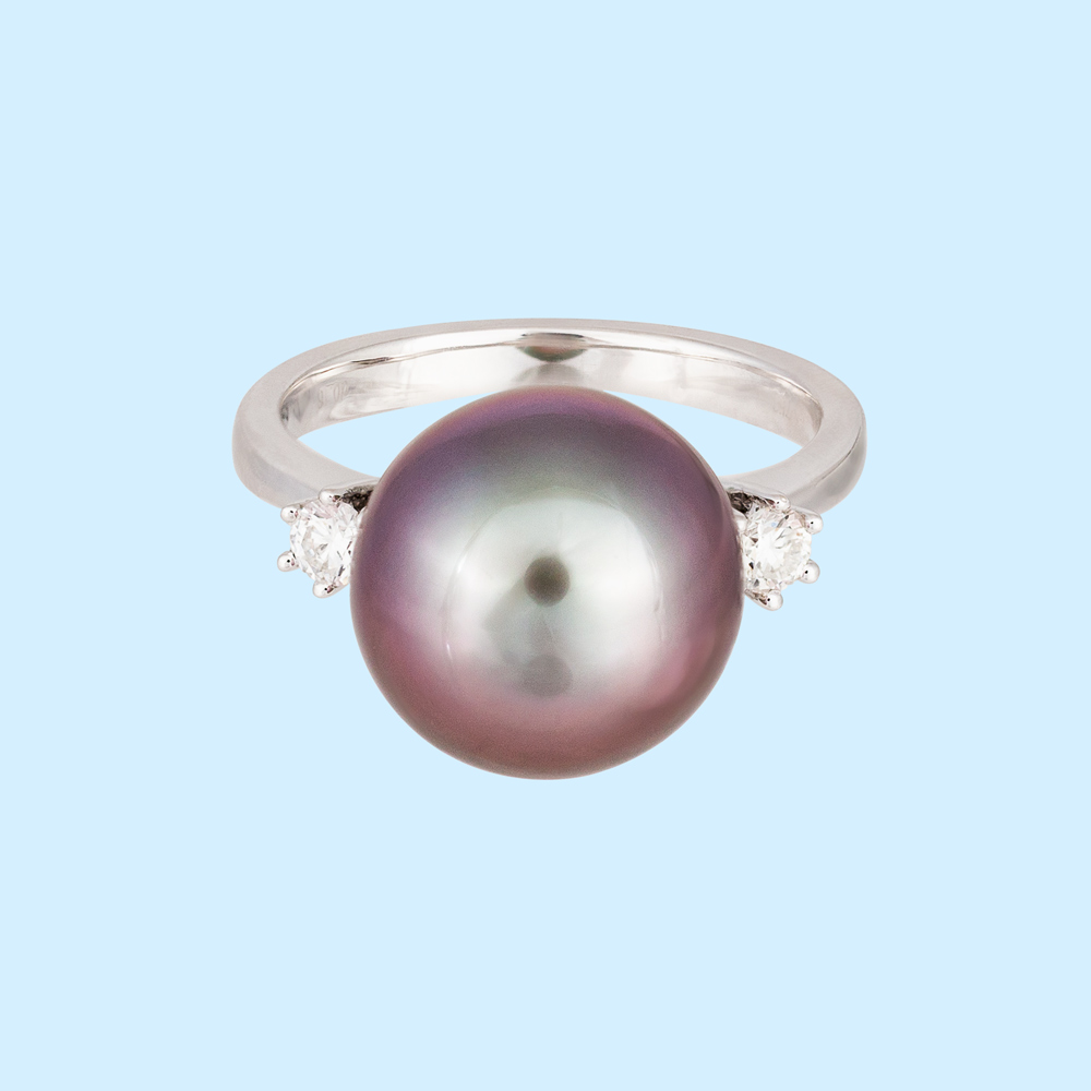 Tahitian Pearl & Diamond Ring