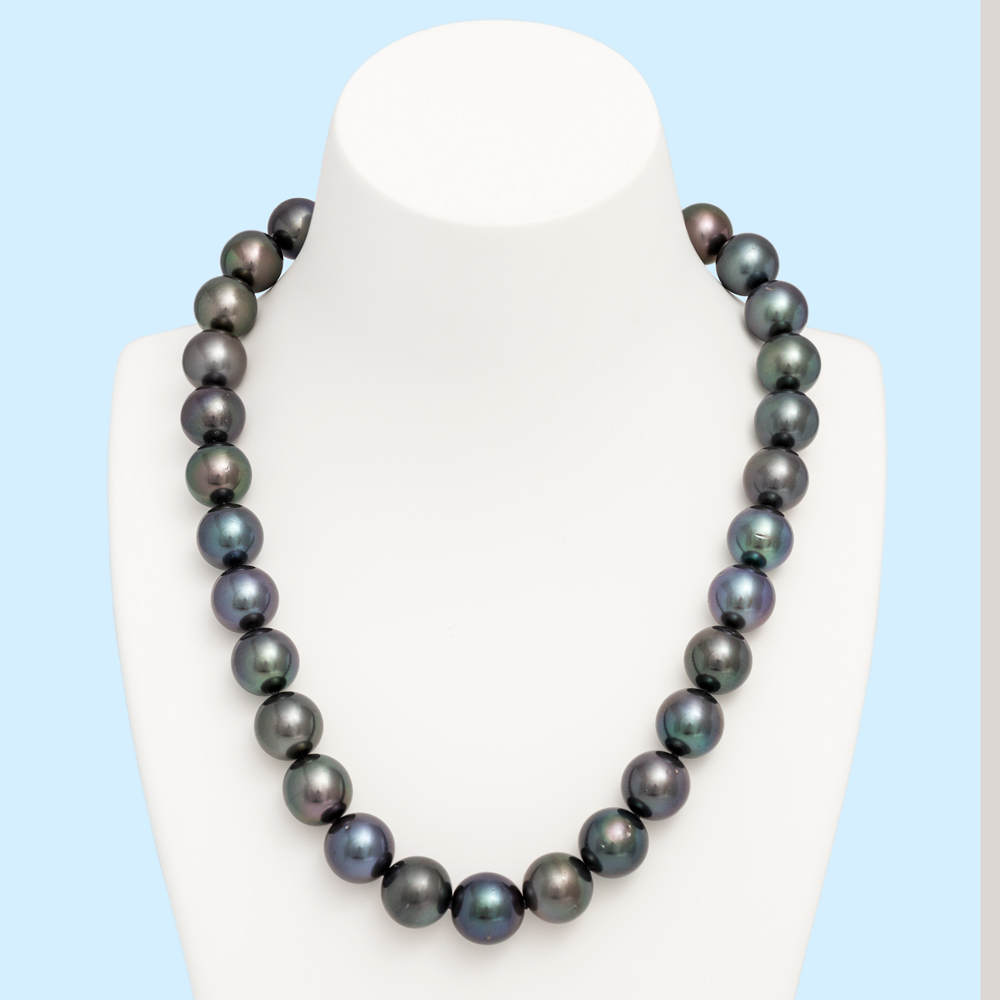 Tahitian Black Pearl Strand - Dark Blue