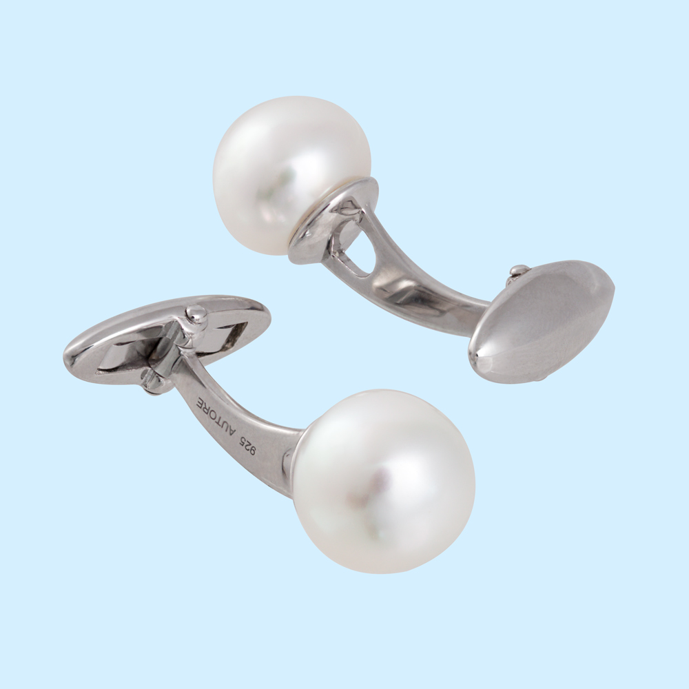 Cufflinks w. White South Sea Pearls (Autore)