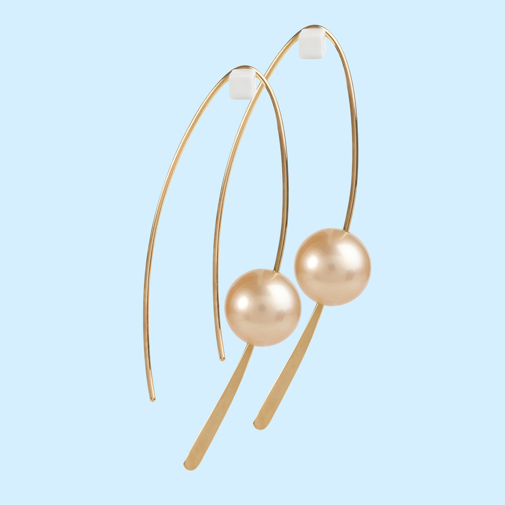 Champagne Pearl Elongated Hooks